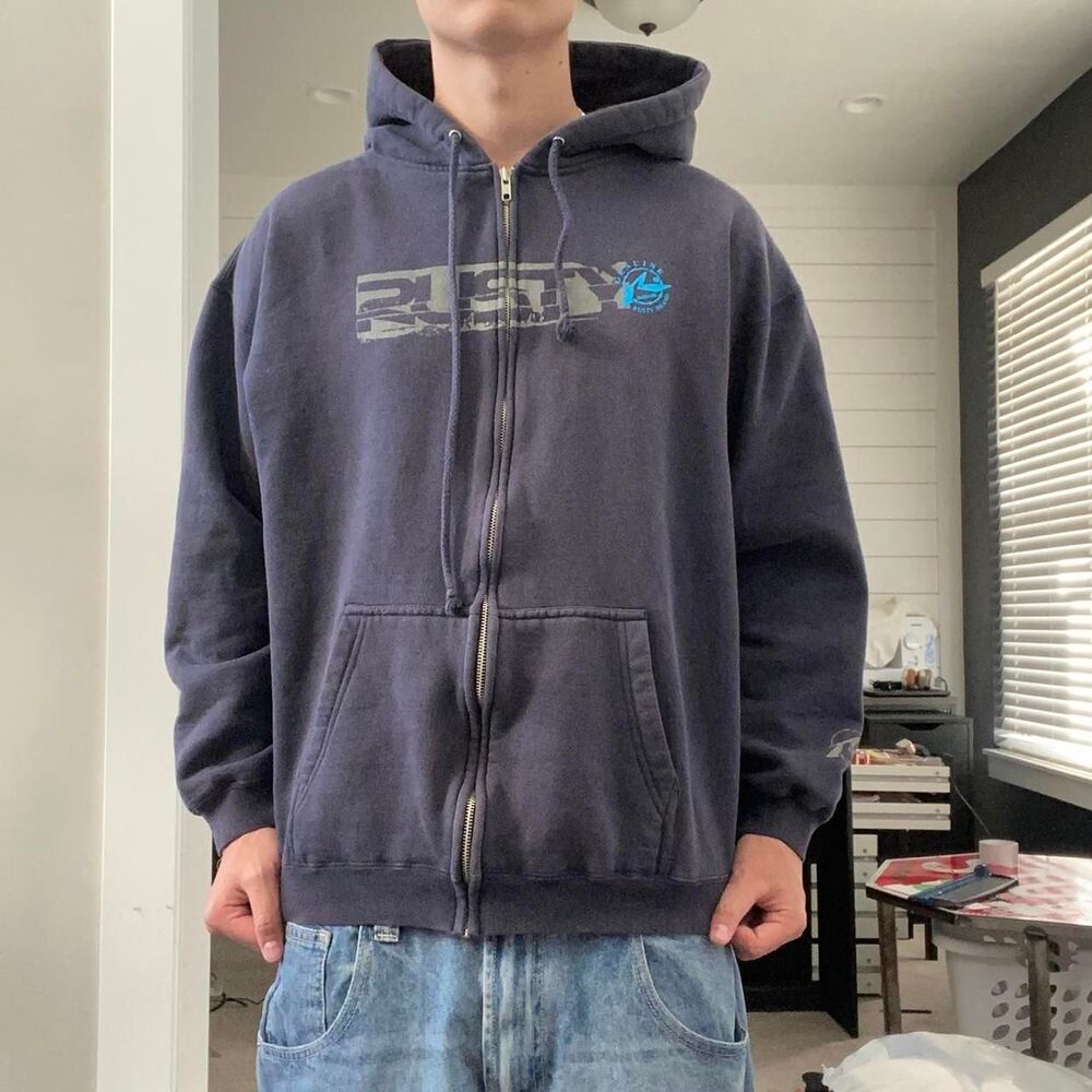 Rusty Men's Navy and Blue Hoodie
